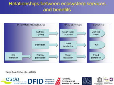 Slide from "An ESPA perspective on ecosystem services" by Caroline Howe
